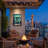 Seattle FIFA World Cup 2026 Officially Licensed Framed Poster – Shadow Box Frame Behind Glass – Balcony City View