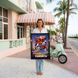 Toronto FIFA World Cup 2026 Officially Licensed Framed Poster – Shadow Box Frame Behind Glass – Girl Holding