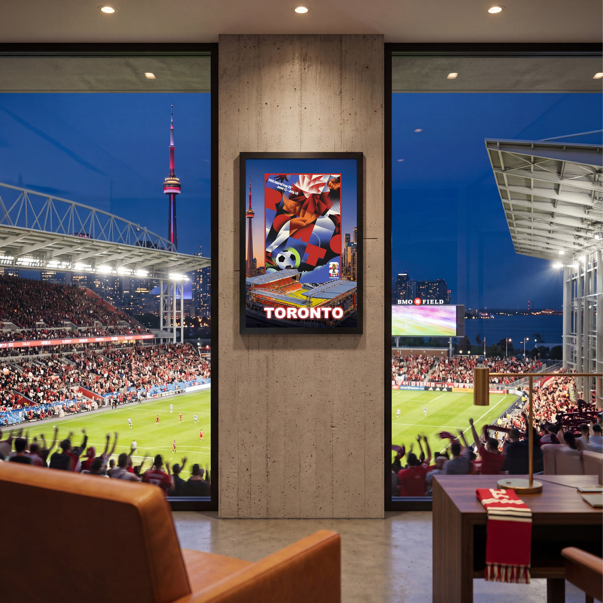 Toronto FIFA World Cup 2026 Officially Licensed Framed Poster – Shadow Box Frame Behind Glass – Stadium2