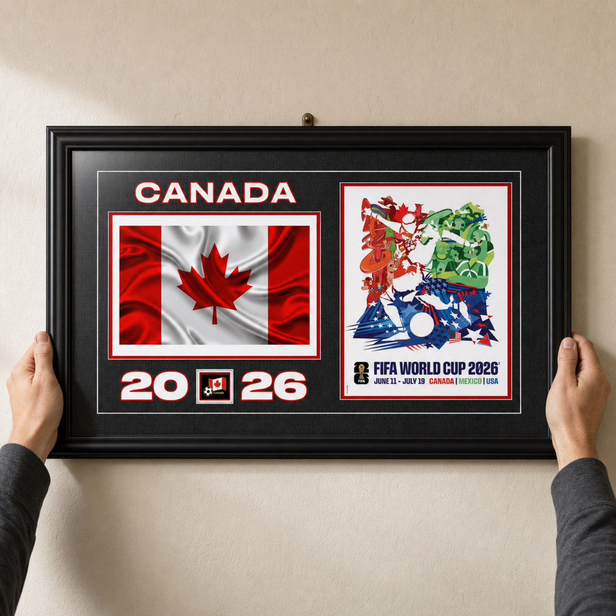 Team Canada 15x24 Frame 2026 Officially Licensed FIFA World Cup Poster w/ Flag