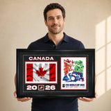 Team Canada 15x24 FIFA World Cup framed print held for scale