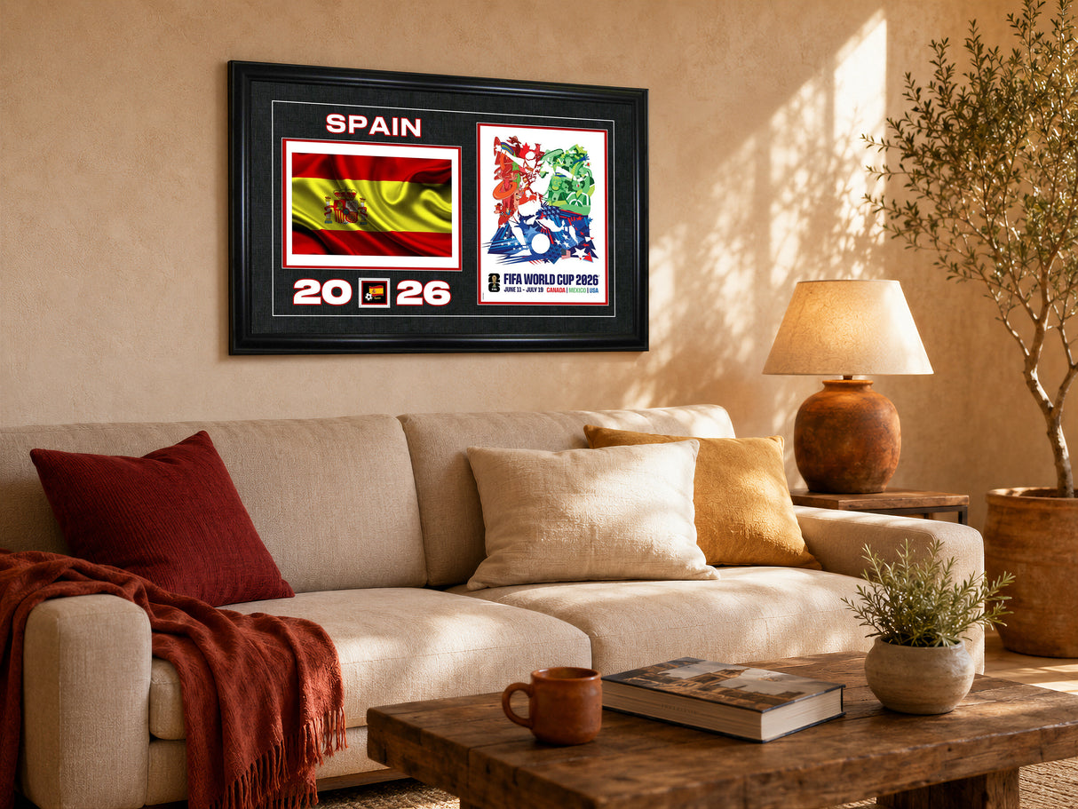 Team Spain 15x24 Frame 2026 Officially Licensed FIFA World Cup Poster w/ Flag - lifestyle 3