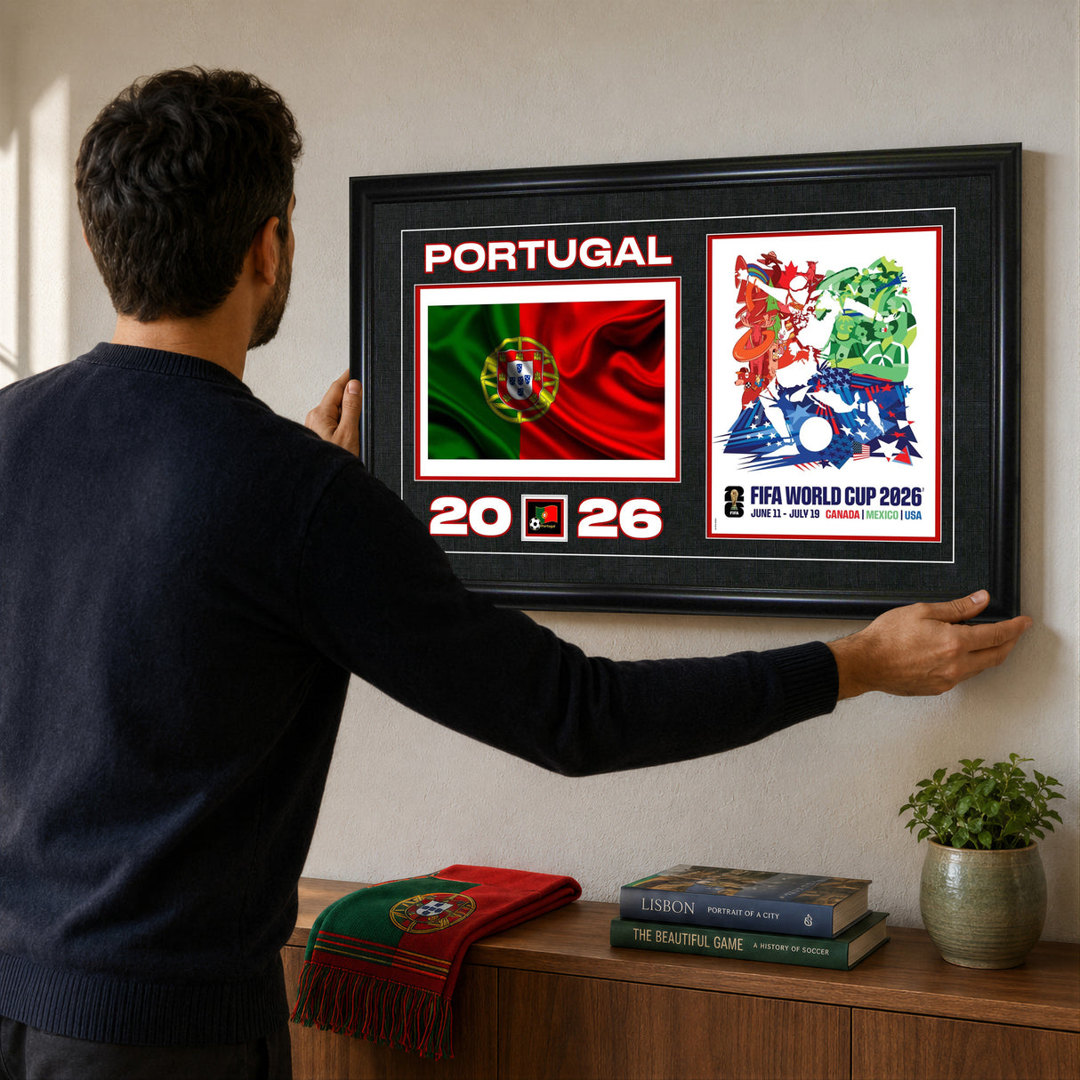 Team Portugal 15x24 Frame 2026 Officially Licensed FIFA World Cup Poster w/ Flag - lifestyle 1