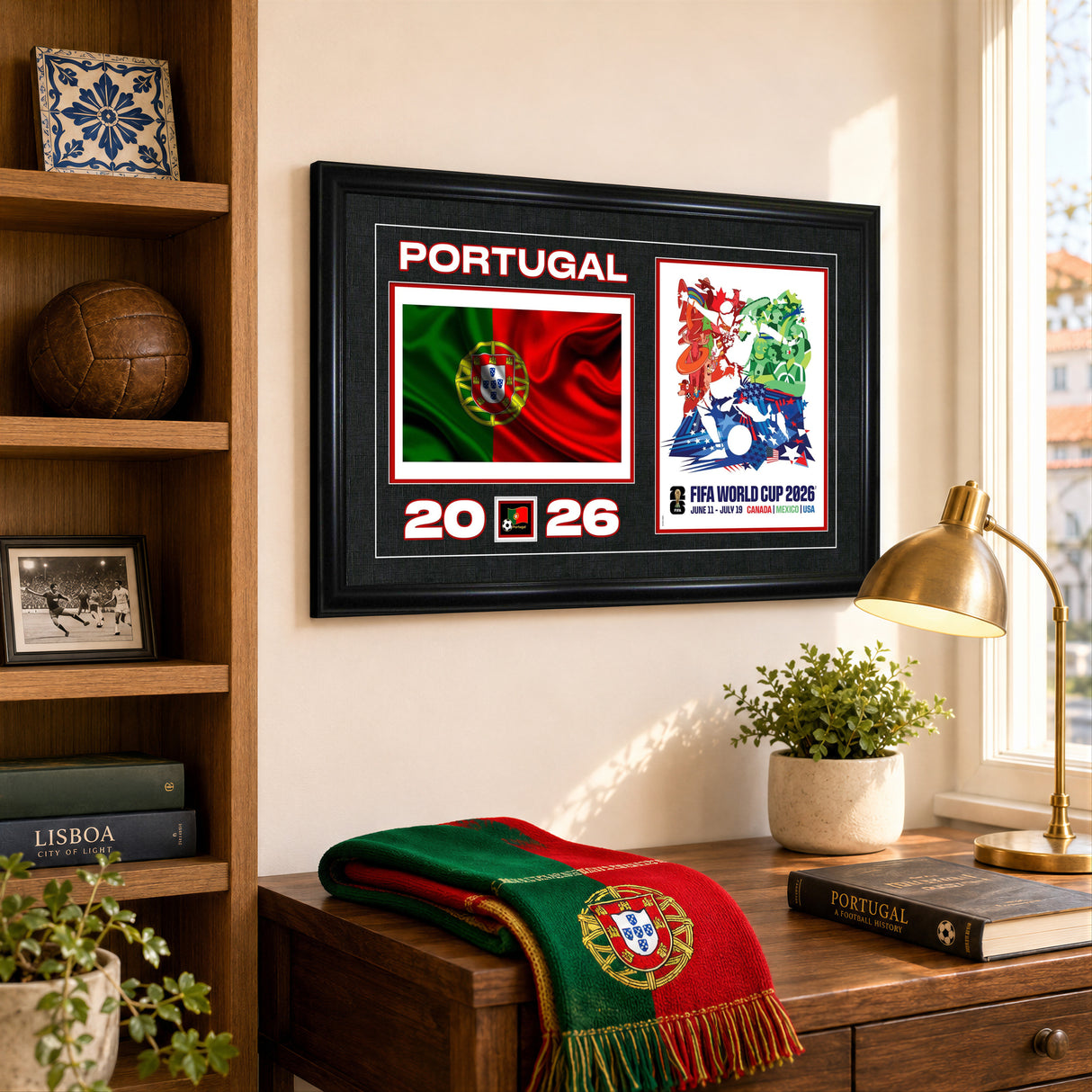 Team Portugal 15x24 Frame 2026 Officially Licensed FIFA World Cup Poster w/ Flag - lifestyle 2
