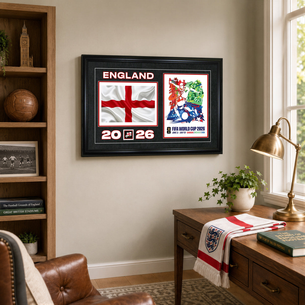Team England 15x24 Frame 2026 Officially Licensed FIFA World Cup Poster w/ Flag - lifestyle 2