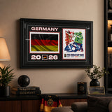 Germany 15x24 Frame 2026 Officially Licensed FIFA World Cup Poster w/ Flag — Held in hand showing scale and detail
