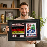Germany 15x24 Frame 2026 Officially Licensed FIFA World Cup Poster w/ Flag — Unboxing presentation showing what arrives