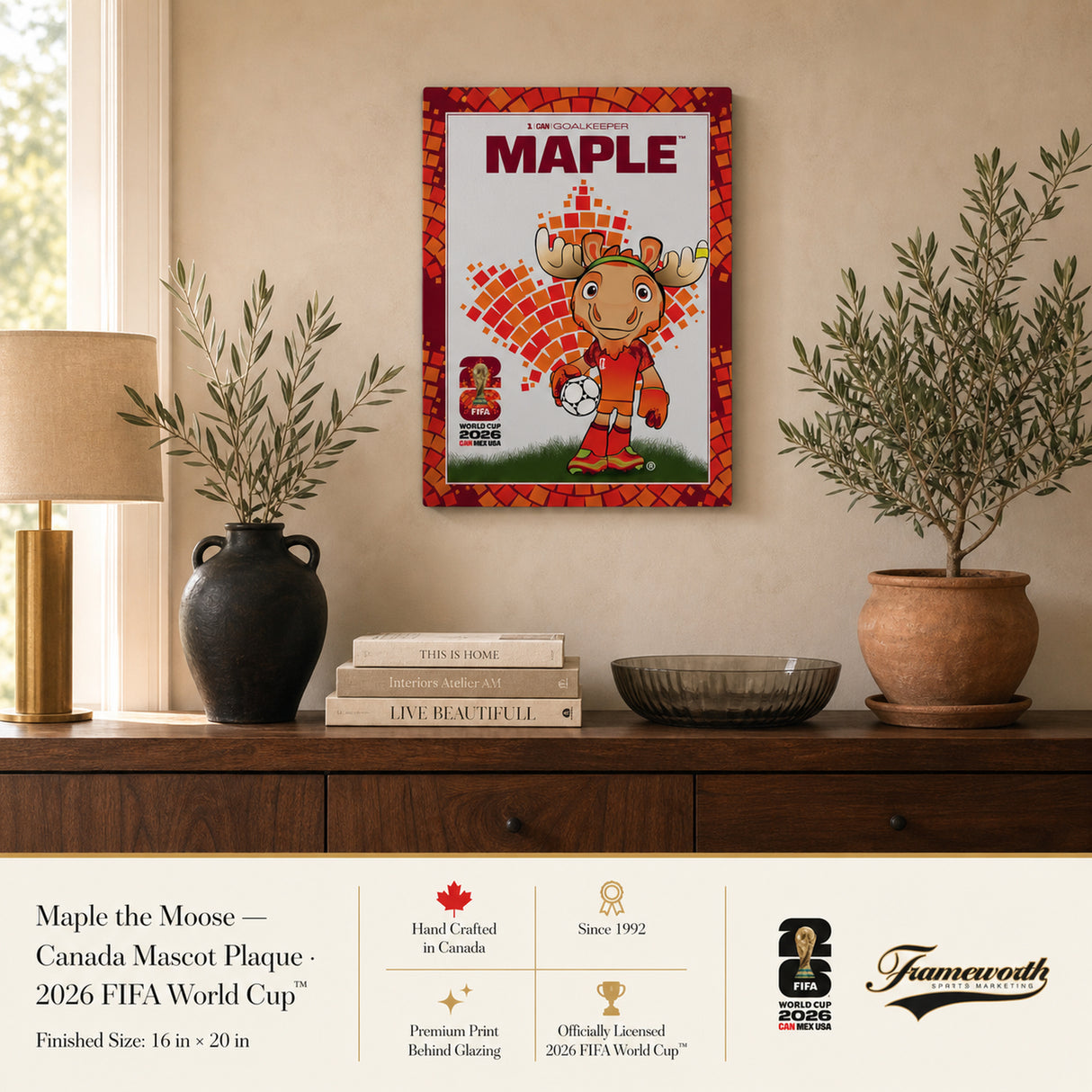 Maple the Moose FIFA World Cup plaque hero infographic