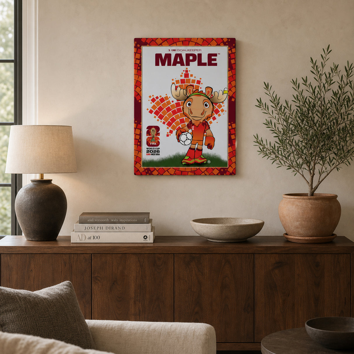 Maple the Moose FIFA World Cup plaque clean wall lifestyle image