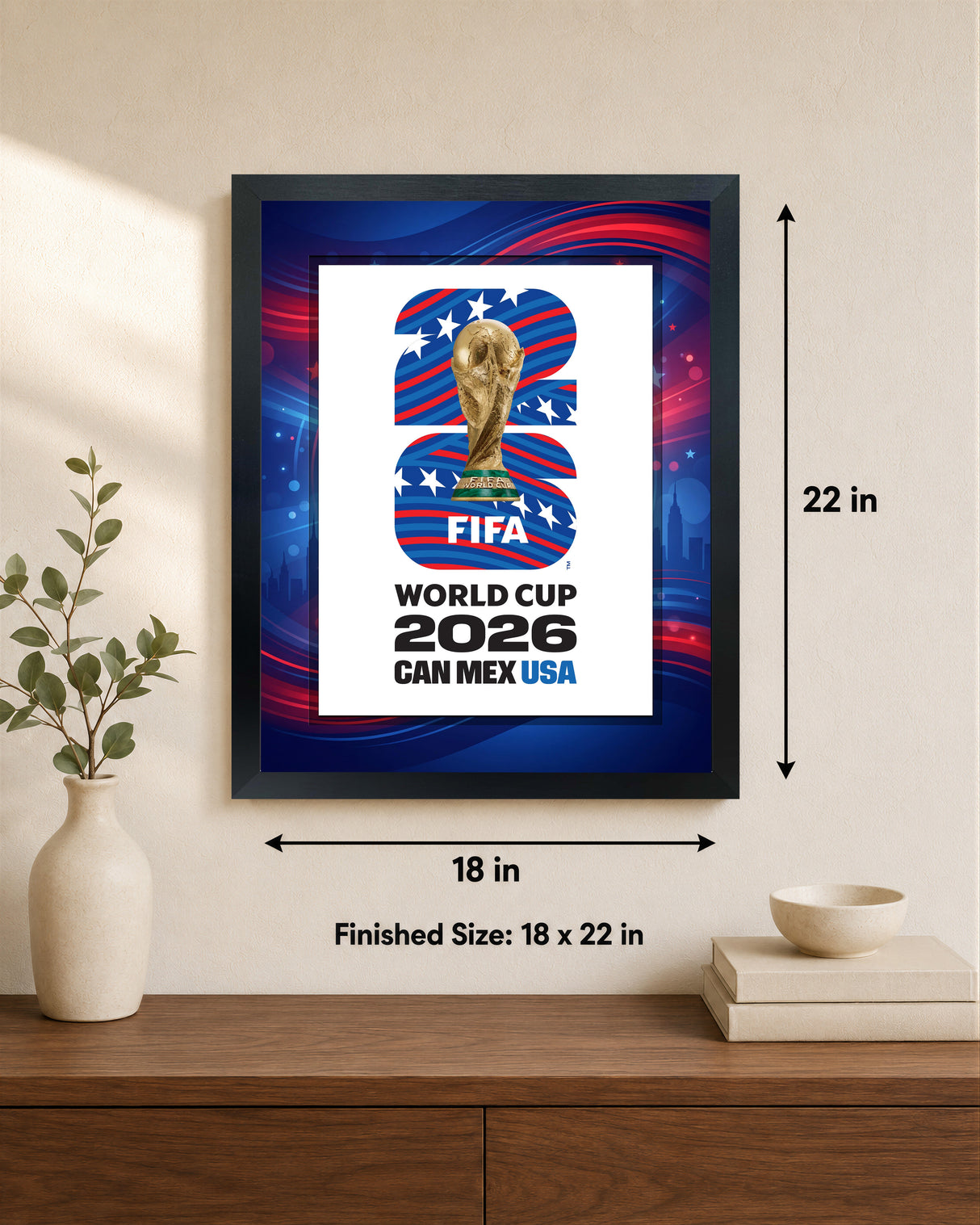 USA Edition 18x22 Frame Officially Licensed 2026 FIFA World Cup Poster - lifestyle 4