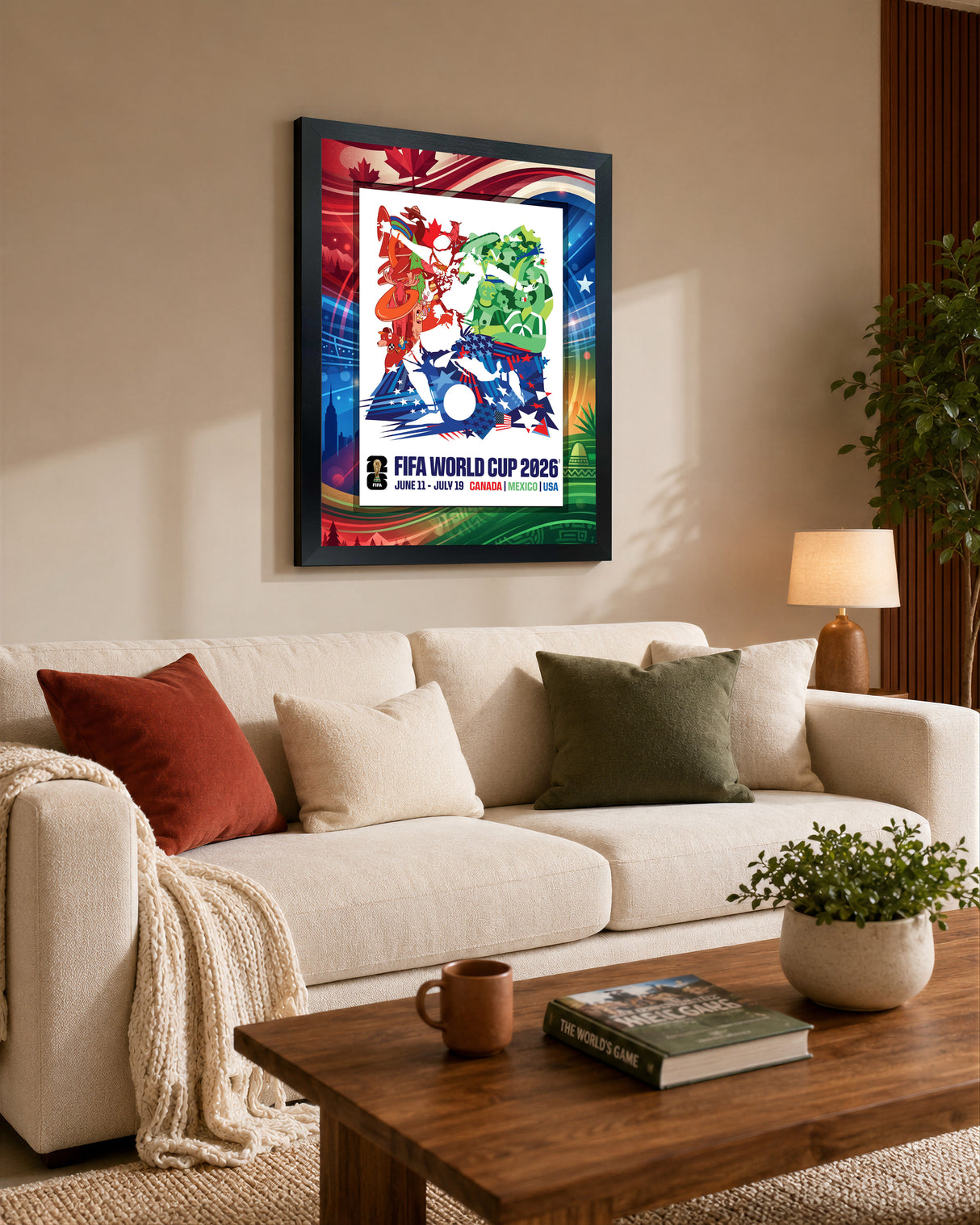 Canada/USA/Mexico Edition 18x22 Frame Officially Licensed 2026 FIFA World Cup Poster - lifestyle 3