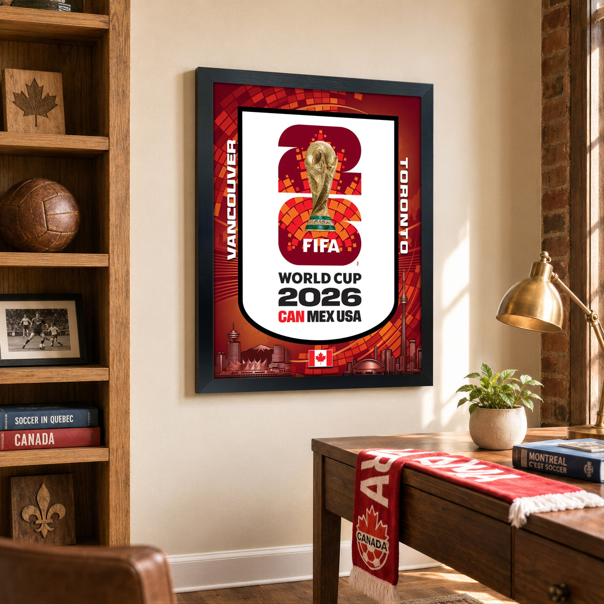 Canada Edition 18x22 Frame Officially Licensed 2026 FIFA World Cup Poster (Skyline Edition) - lifestyle 2