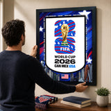 USA Edition 18x22 Frame Officially Licensed 2026 FIFA World Cup Poster (Monuments Edition) - lifestyle 1