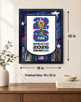 USA Edition 18x22 Frame Officially Licensed 2026 FIFA World Cup Poster (Monuments Edition) - lifestyle 4