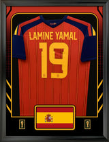 Lamine Yamal Framed 25.75 x 33.75 FIFA World Cup 2026 Spain Official Home Stadium Replica Adidas Jersey - AUCTION
