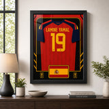 Lamine Yamal Spain 2026 framed jersey finished size lifestyle image