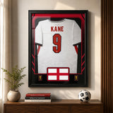 Harry Kane Framed 25.75 x 33.75 FIFA World Cup 2026 England Official Home Stadium Replica Nike Jersey - clean wall lifestyle display