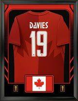Alphonso Davies Framed 25.75 x 33.75 FIFA World Cup 2026 Canada Official Home Stadium Replica Nike Jersey - AUCTION