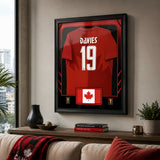 Alphonso Davies framed Canada FIFA World Cup 2026 jersey - Clean wall lifestyle display