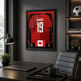 Alphonso Davies framed Canada FIFA World Cup 2026 jersey - Office lifestyle display