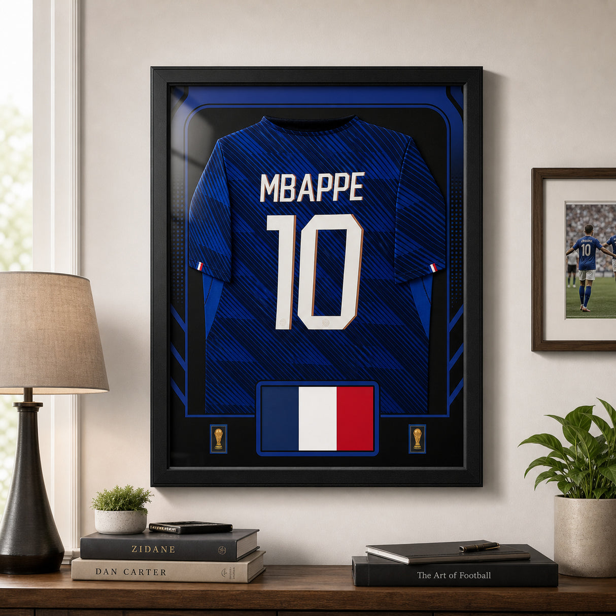 Kylian Mbappe France 2026 framed jersey finished size lifestyle image