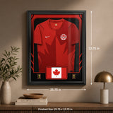 Team Canada framed FIFA World Cup 2026 home jersey - Finished size 25.75 by 33.75 inches