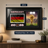 Team Germany 2026 World Cup Flag & Trophy Framed Print 15x24 — Finished size 24 by 15 inches
