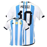 Lionel Messi Back Signed Argentina 2022 Home Shirt 2 Star Edition