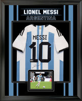 Lionel Messi Signed & Framed Argentina 2022 Home Jersey - 2-Star Edition - AUCTION