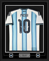 Lionel Messi Front Signed Framed 34x42 Argentina 2026 World Cup Home Shirt 3 Star Edition