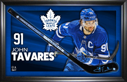 John Tavares Signed PhotoGlass Framed 24in Toronto Maple Leafs Hockey Stick - Frameworth Sports Canada 