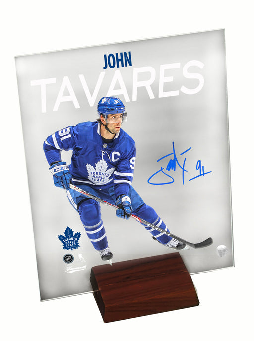 John Tavares Toronto Maple Leafs Signed 8x10 Plexi-Glass Panel with Stand - Frameworth Sports Canada 