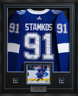 Steven Stamkos Signed Framed Tampa Bay Lightning Blue Adidas Jersey