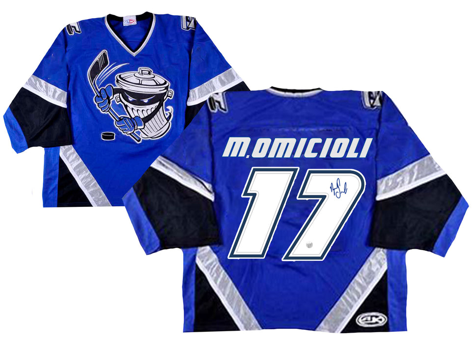 Mike Omicili Signed Danbury Trashers Blue Game Model Jersey