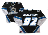 Frank Bialowas Signed Danbury Trashers Black Game Model Jersey