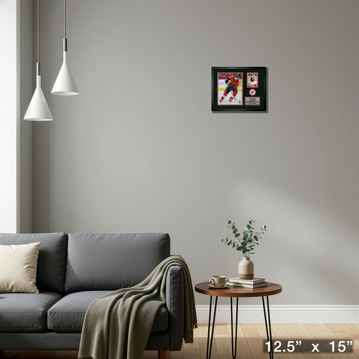 Johnny Gaudreau PhotoCard Frame Flames 15x 13 Black – Detail – Frameworth