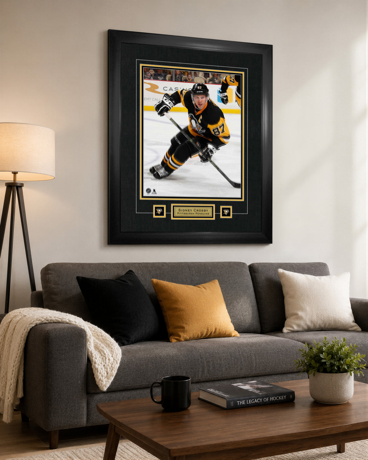 Sidney Crosby Pittsburgh Penguins Skating Photo and Logo Frame 25.5x31.5 - lifestyle 3