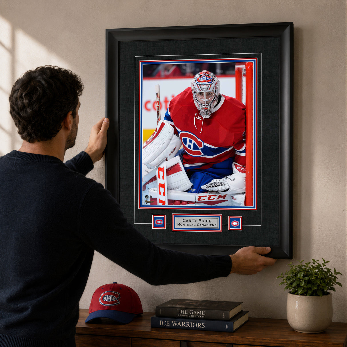 Carey Price Montreal Canadiens Close-Up Photo and Logo Frame 25.5x31.5 - lifestyle 1