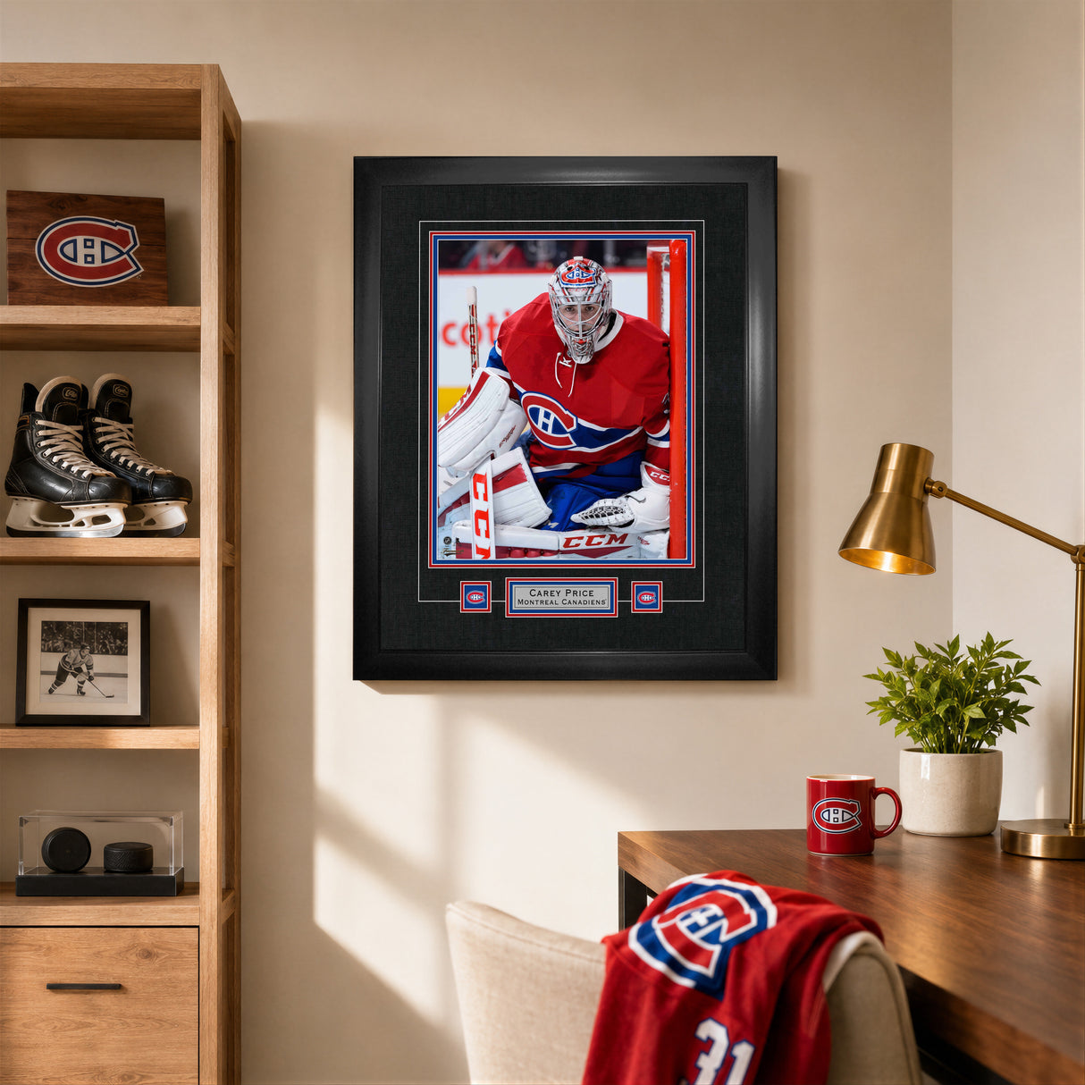 Carey Price Montreal Canadiens Close-Up Photo and Logo Frame 25.5x31.5 - lifestyle 2