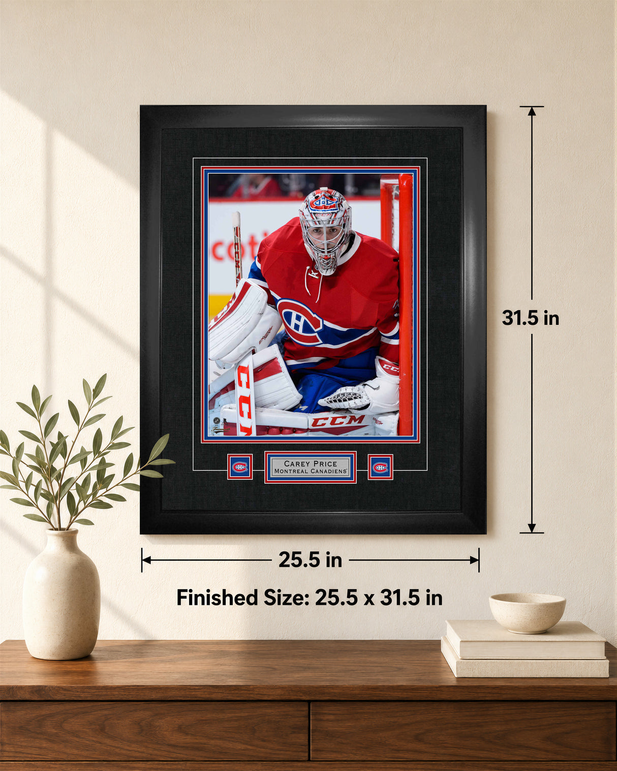Carey Price Montreal Canadiens Close-Up Photo and Logo Frame 25.5x31.5 - lifestyle 4