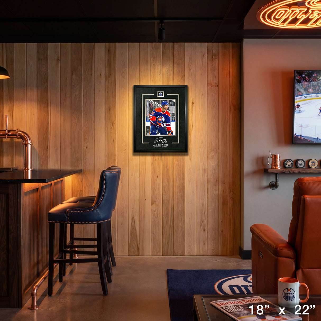 Darnell Nurse 16x20 Replica Signature Frame Oilers – View 4 – Frameworth