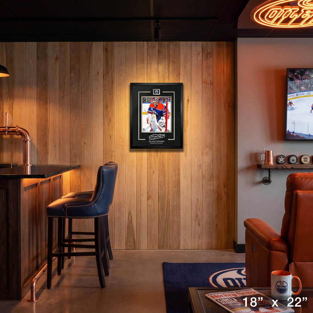 Stuart Skinner 16x20 Replica Signature Frame Oilers – View 4 – Frameworth