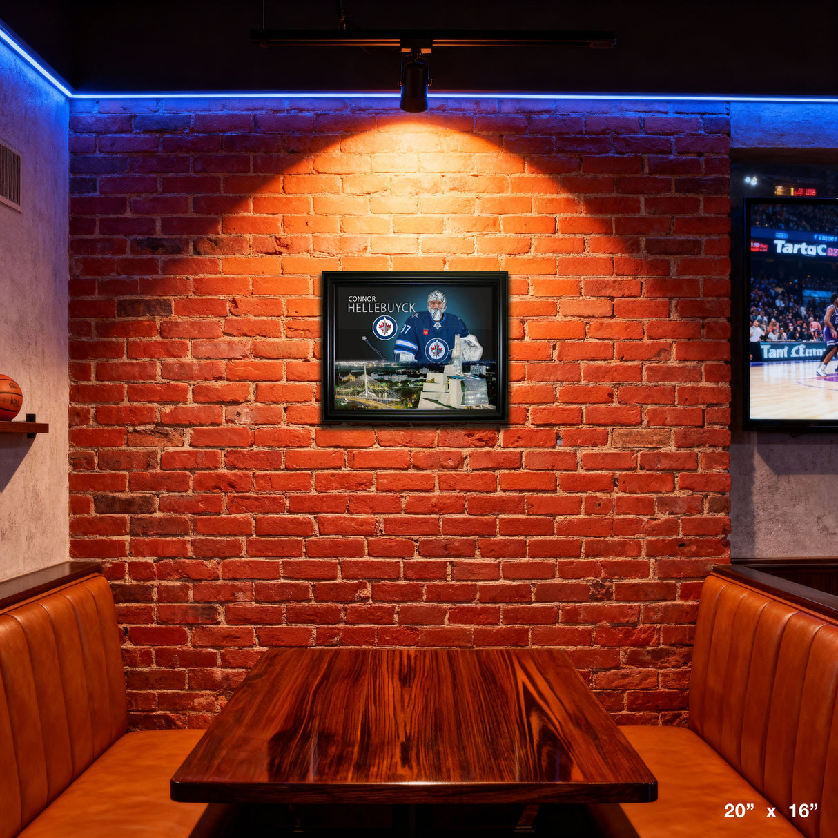 Connor Hellebucyk 16x20 Framed Skyline Print Winnipeg Jets – View 4 – Frameworth