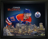 Connor McDavid 16x20 Framed Skyline Print Edmonton Oilers