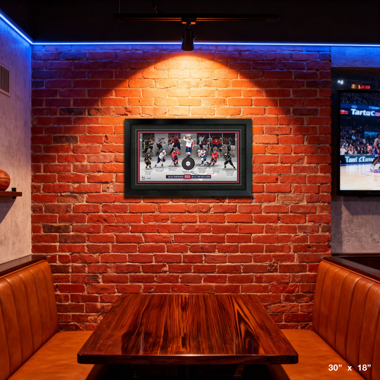 Alexander Ovechkin 16x28 Framed Print 895 Goals with Puck Washington Capitals – View 4 – Frameworth