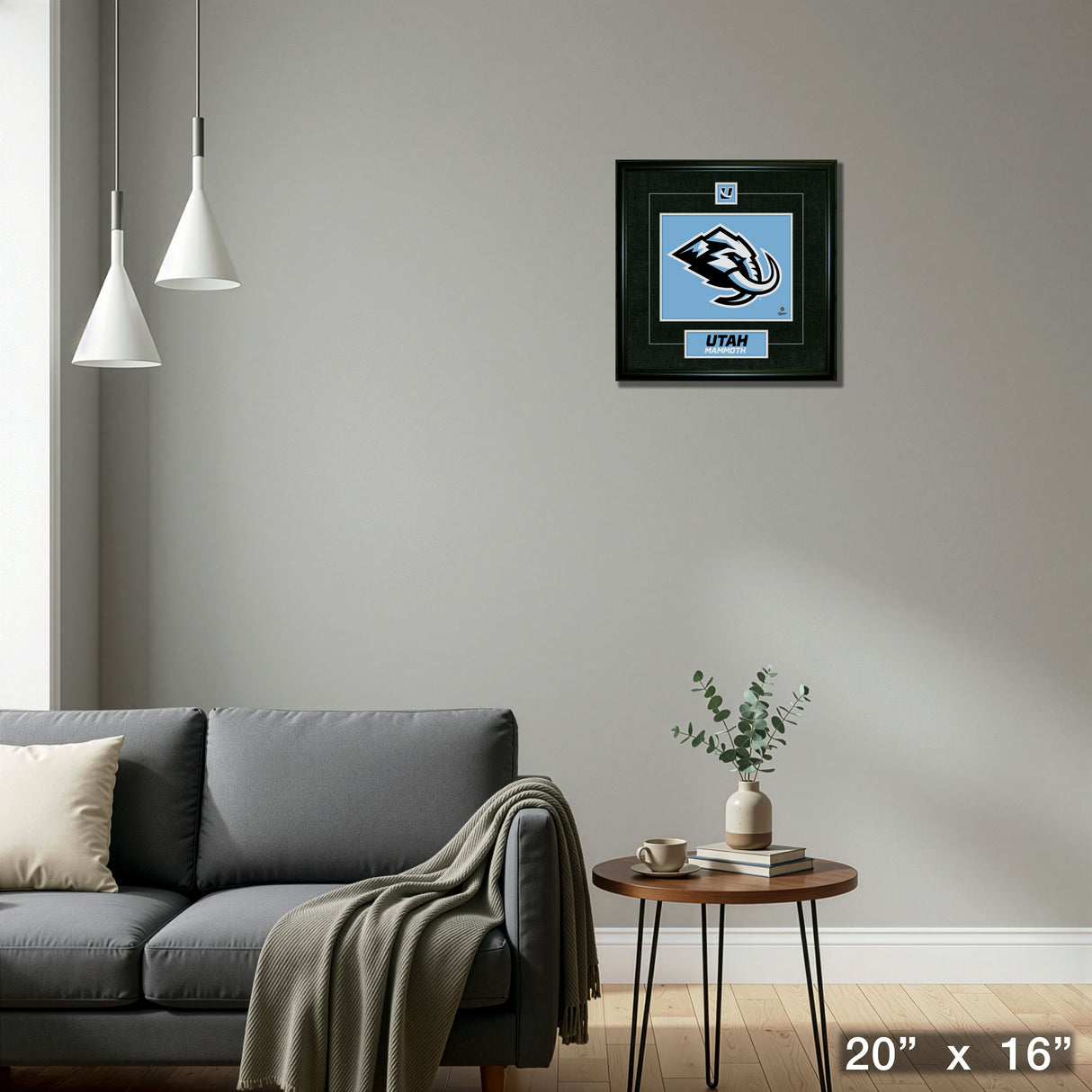 Utah Mammoth Framed 16x20 PhotoGlass Logo Print – Detail – Frameworth