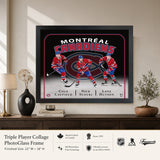 Montreal Canadiens Triple Player Collage PhotoGlass frame wall installation lifestyle image