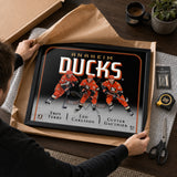 Unboxing Anaheim Ducks Triple Player Collage Frame from Frameworth shipping box with mounting kit – Frameworth