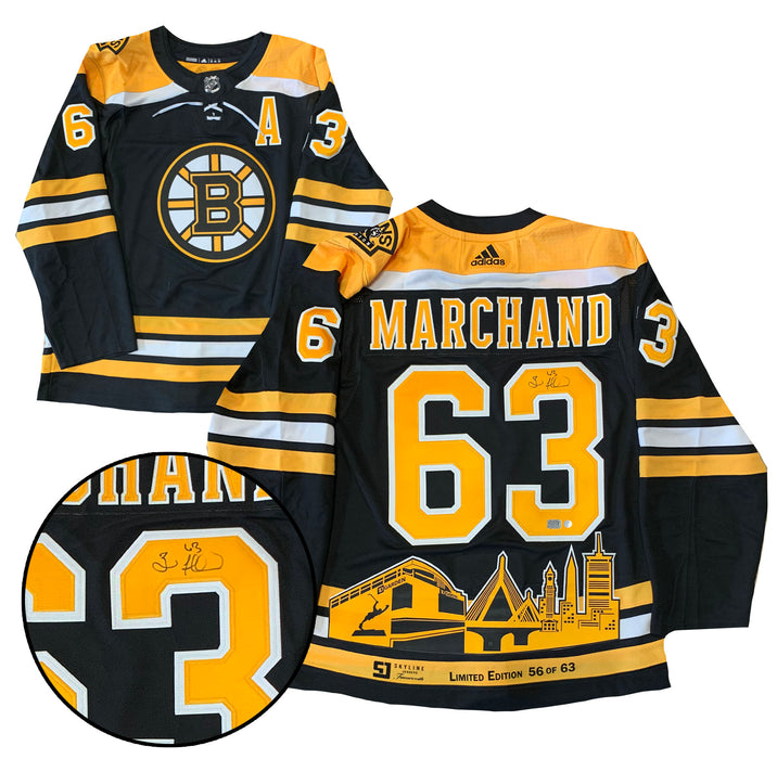 Brad Marchand Signed Boston Bruins Adidas Authentic Skyline Jersey LE/63 - Frameworth Sports Canada 