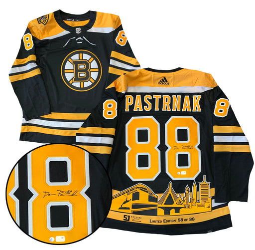 David Pastrnak Signed Boston Bruins Adidas Authentic Skyline Jersey LE/88 - Frameworth Sports Canada 